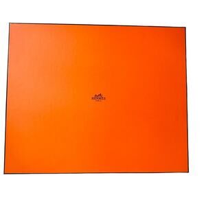 Hermès Box Lidded 18" 15" x 4" Authentic Orange Decor Display Storage Resale